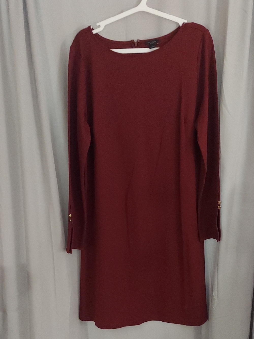 Ann Taylor Maroon Long Sleeve Shift Dress - Picture 1 of 5